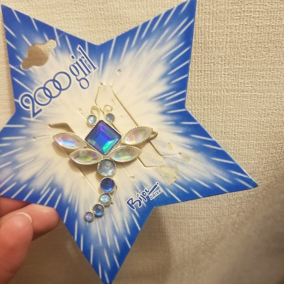 Gorgeous vtg blue dragonfly barrette- could become necklace - Picture 3 of 11